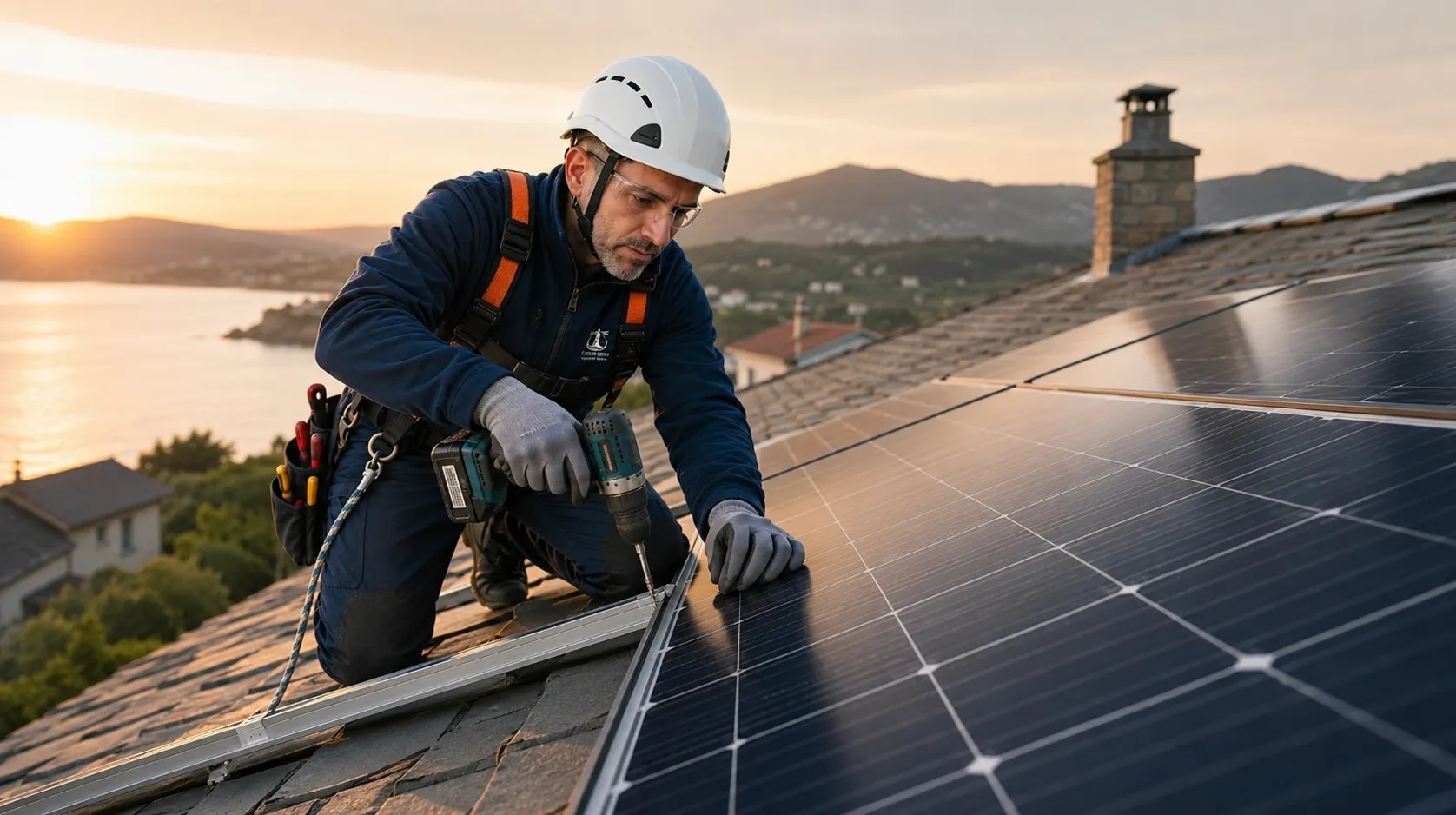 Instalación de placas solares fotovoltaicas en una vivienda en A Coruña